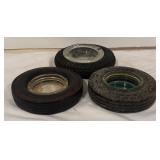 LL - Set of 3 Vintage Tire Ashtrays Including Kelly, Super Chief and More