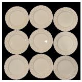 LL - Set of 9 Wedgwood Embossed Queens Ware Plates