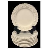 LL - Set of 9 Wedgwood Embossed Queens Ware Plates