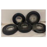 LL - Set of 5 Vintage Tire Ashtrays - Firestone, Cooper, BFGoodrich and More