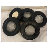 LL - Set of 5 Vintage Tire Ashtrays - Firestone, Cooper, BFGoodrich and More