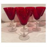 LL - Set of Vibrant Red Stemware