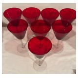 LL - Set of Vibrant Red Stemware