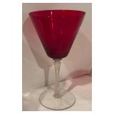 LL - Set of Vibrant Red Stemware