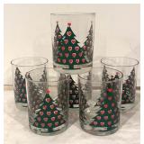 LL - Set of 6 Festive Christmas Tree Glasses