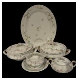 LL - Vintage Theodore Haviland Limoges France Serving Set with Platter, Casseroles, Gravy Boat and Sugar Dish