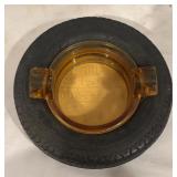 LL - Set of 5 Vintage Tire Ashtrays including Firestone, US Rubber Company and More