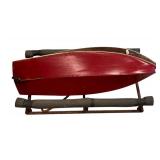 LL - Vintage Chris-Craft Wooden Model Boat with Display Stand