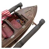 LL - Vintage Chris-Craft Wooden Model Boat with Display Stand