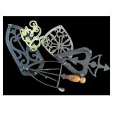 K - Collection of 5 Vintage Cast Iron and Brass Trivets