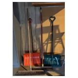 G - Set of 2 Brooms and 2 Snow Shovels