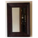 H - Vintage Wall Mirror with Dark Wood Frame
