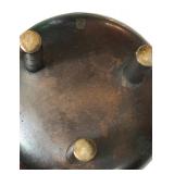 LR - Vintage 5-Inch Tripod Bronze Incense Burner with Ornate Lid