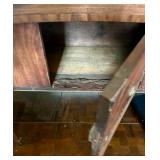 DR - Antique Wooden Sideboard Buffet with Brass Pulls