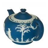 DR - Vintage Wedgwood Blue Jasperware Teapot with Lid