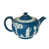 DR - Vintage Wedgwood Blue Jasperware Teapot with Lid