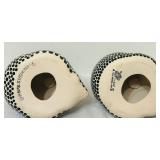 LR - Pair of Hand-Painted Guinea Fowl Ceramic Sculptures