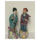 LR - Pair of Vintage Chinese Porcelain Figures 8 Inch Tall
