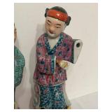 LR - Pair of Vintage Chinese Porcelain Figures 8 Inch Tall