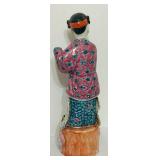 LR - Pair of Vintage Chinese Porcelain Figures 8 Inch Tall
