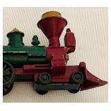 K - Vintage 4 Inch Cast Iron Santa Fe Locomotive Train Toy