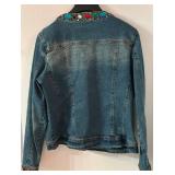 LR - BeBeR Embellished Denim Jacket with Colorful Gemstones, Medium