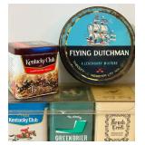 LR - Collection of Vintage Tins with Candy and Tobacco