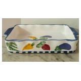DR - Manolis Hand-Painted Ceramic Bakeware Set with Vegetable Motif, 2 Pieces