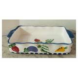 DR - Manolis Hand-Painted Ceramic Bakeware Set with Vegetable Motif, 2 Pieces