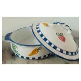DR - Manolis Hand-Painted Ceramic Bakeware Set with Vegetable Motif, 2 Pieces