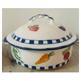 DR - Manolis Hand-Painted Ceramic Bakeware Set with Vegetable Motif, 2 Pieces