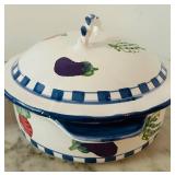 DR - Manolis Hand-Painted Ceramic Bakeware Set with Vegetable Motif, 2 Pieces