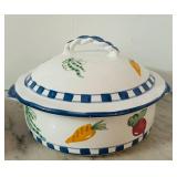 DR - Manolis Hand-Painted Ceramic Bakeware Set with Vegetable Motif, 2 Pieces