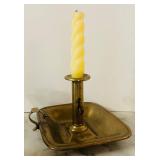 K - Set of 5 Vintage Brass Candlesticks and Incense Burner Assortment