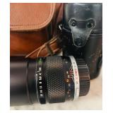 LR - Olympus OM-1 35mm SLR Camera Set with Lenses, Flash, and Leather Case