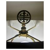 DR - 22-Inch Cloisonne  and Champlevé Style Table Lamp with Shade and Floral Design