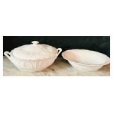 LR - Wedgwood Countryware Bone China Serving Bowl and Covered Tureen Set
