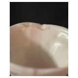 LR - Pair of 8.5 Inch White Bisque Porcelain Vases with Ornate Relief Design