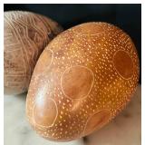 K - Set of 6 Handcrafted Etched Decorative Eggs, 3.5 Inch