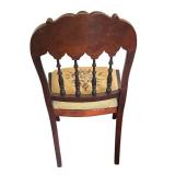 DR - Antique Wooden Chair with Floral Needlepoint Seat