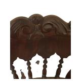 DR - Antique Wooden Chair with Floral Needlepoint Seat