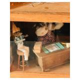 DR - Vintage National Washboard No. 801 and Mouse Schoolhouse Diorama Set