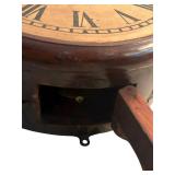 K - Antique 14-Inch Wall Clock with Roman Numeral Dial and Winding Key