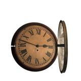 K - Antique 14-Inch Wall Clock with Roman Numeral Dial and Winding Key
