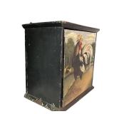 K - Hand-Painted Wooden Wall Cabinet with Rooster Design