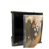 K - Hand-Painted Wooden Wall Cabinet with Rooster Design