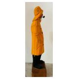 LR - 12 Inch Hand-Carved Wooden Fisherman Figure in Yellow Coat
