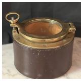 LR - Vintage Brass and Glass Nautical Porthole Ashtray