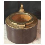 LR - Vintage Brass and Glass Nautical Porthole Ashtray
