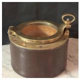 LR - Vintage Brass and Glass Nautical Porthole Ashtray